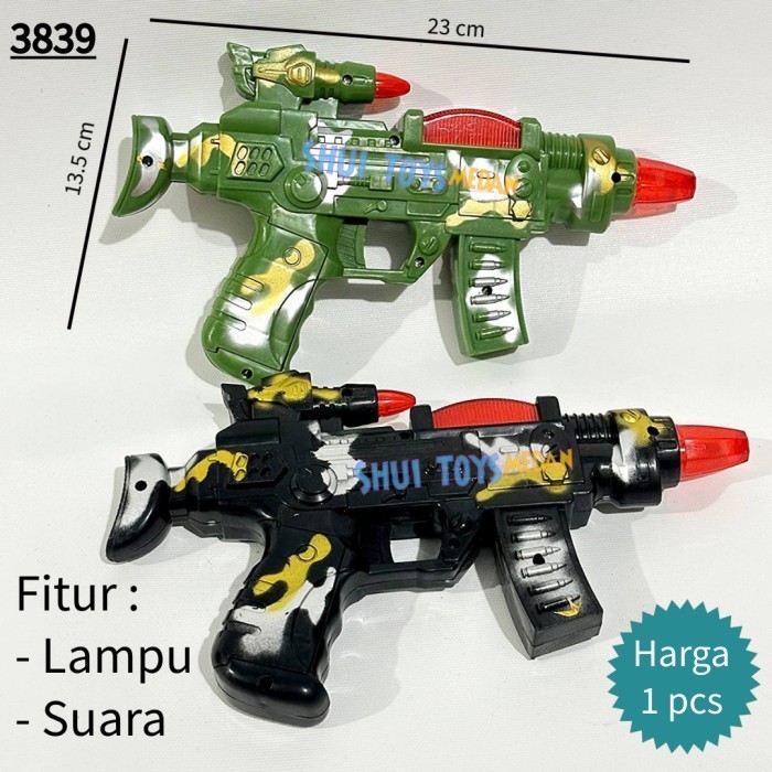Mainan Tembak Tembakan Army 3839 / Pistol Baterai /Tembak Baterai Anak / Tembak Baterai Loreng