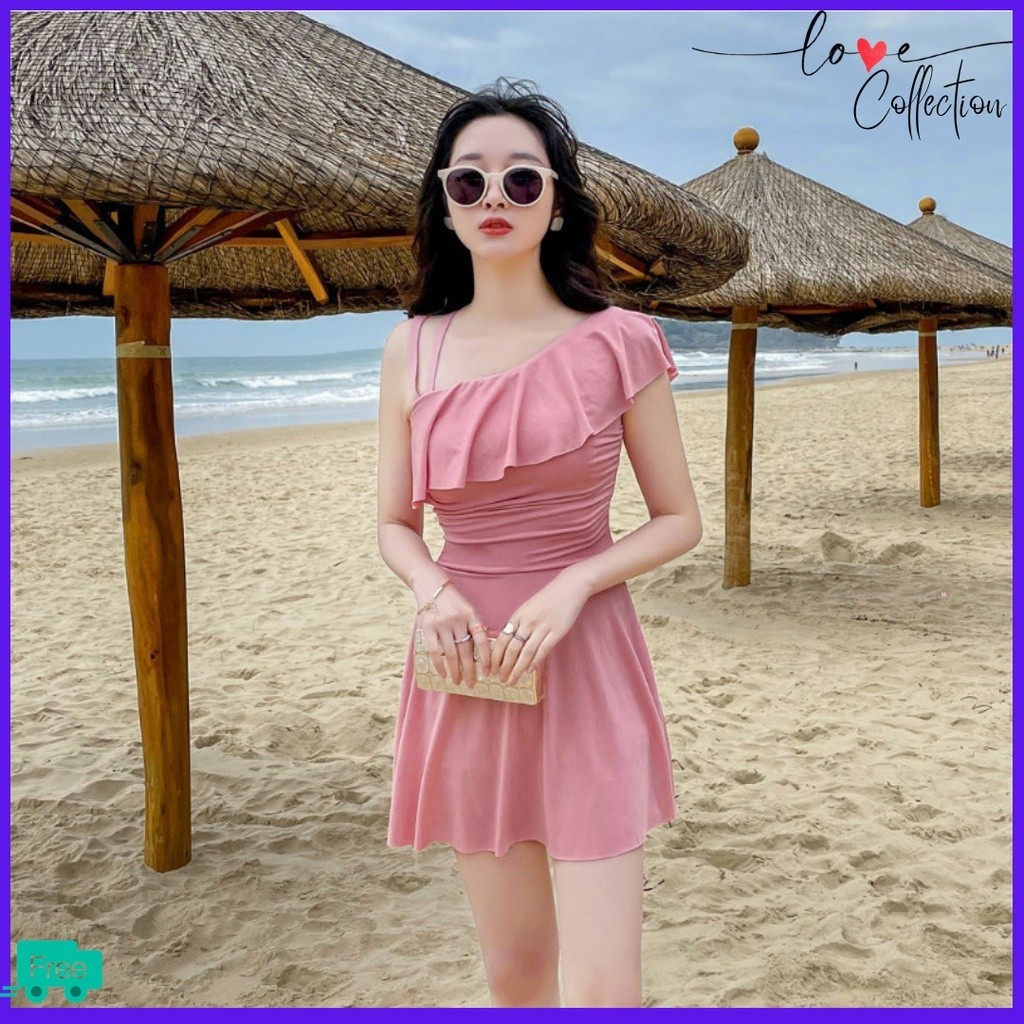 Baju Renang Wanita One Piece One Shoulder Swimsuit Baju Pantai Wanita Import Premium LC102