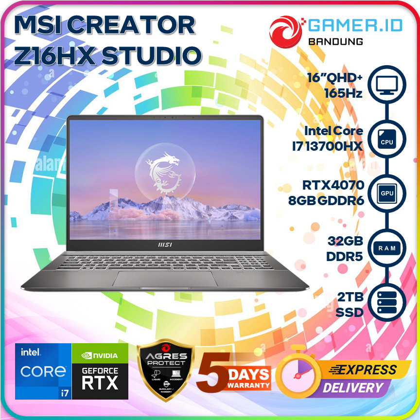 MSI CREATOR Z16HX STUDIO I7 13700HX RTX4070 32GB 2TB 16"QHD+ TOUCH IPS