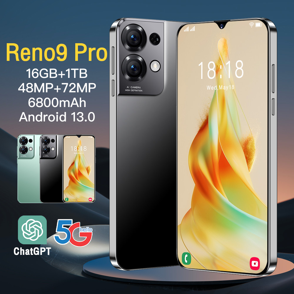 【Bisa COD】terbaru 2024 Reno 9 pro hp murah cuci gudang Handphone Baru Layar Penuh 6.8inci Handphone 