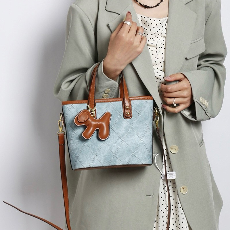 TWTP 3186 - HANDBAG LK BIRU COKLAT + GANTUNGAN TAS HANDBAG WANITA MURAH IMPORT MEWAH KONDANGAN PESTA