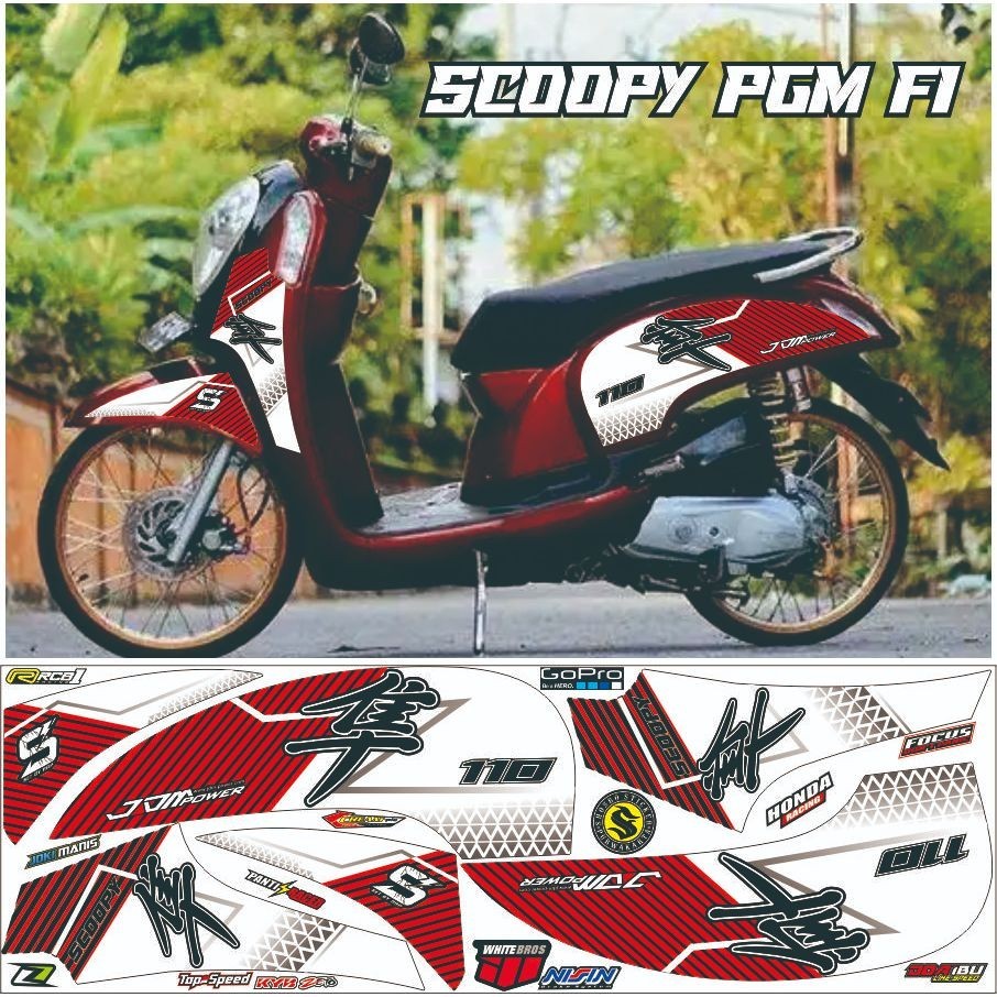 VARIASI STIKER STRIPING MOTOR HONDA SCOOPY FI 2012 2013-2016 VARIASI LIST MOTOR STICKER MOTOR HONDA 