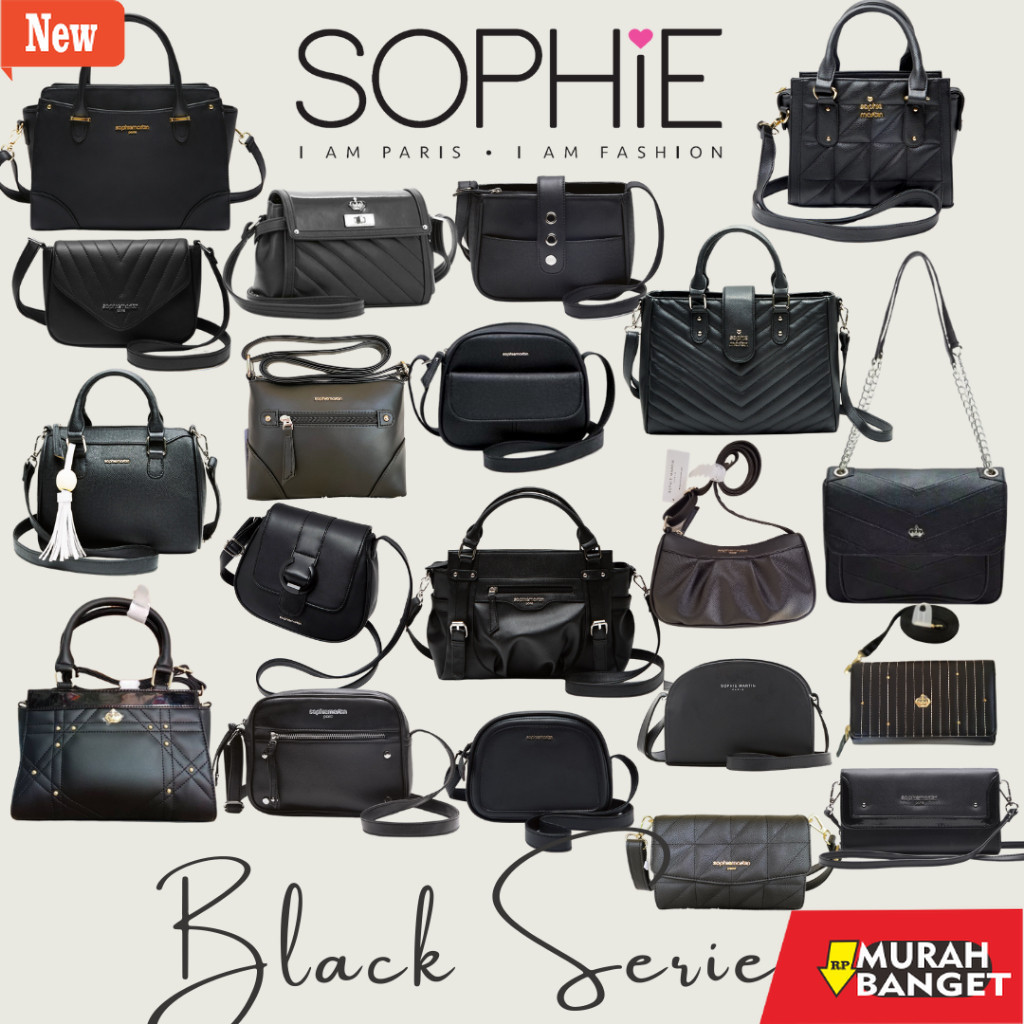 Selempang Wanita Kekinian Sophie Martin Paris Tas Jinjing Selempang BLACK SERIES Katalog Terbaru 202