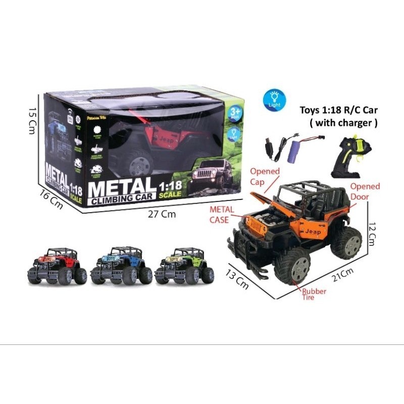 MAINAN ANAK METAL CLIMBING CAR PR-17616 MOBIL REMOTE KONTROL CONTROL RC METAL CLIMBING CAR SCALE 1:1