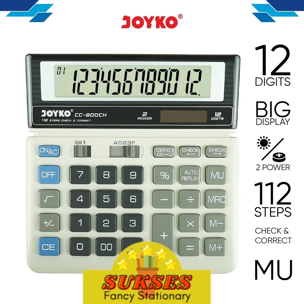

Calculator Kalkulator Joyko CC-800CH 12 Digits Check Correct