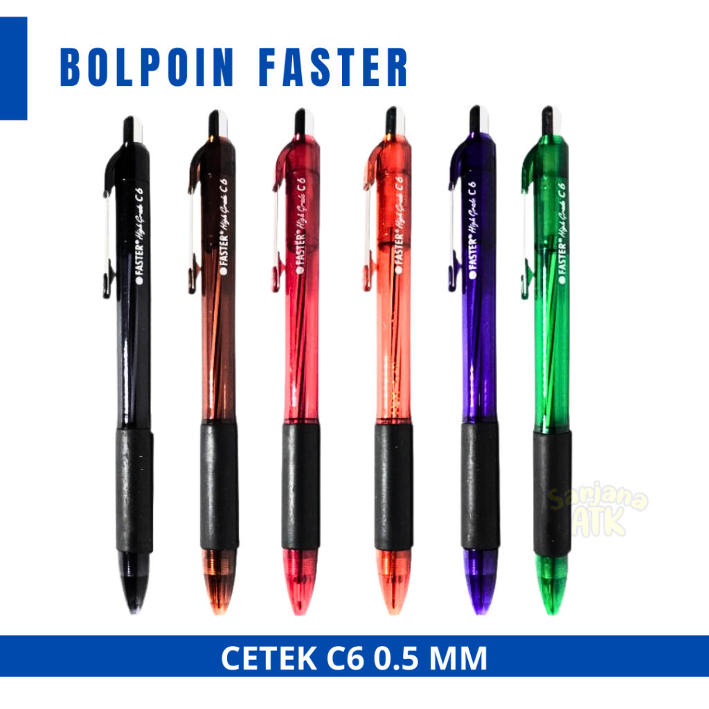 

(12 Pcs) Bulpen Faster / Pulpen Faster C6 Cetet / Ballpoint Faster C6
