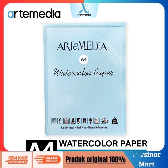 

[KUALITAS TERBAIK] Artemedia Watercolour Paper A4 - Alat Lukis - Kertas Cat Air