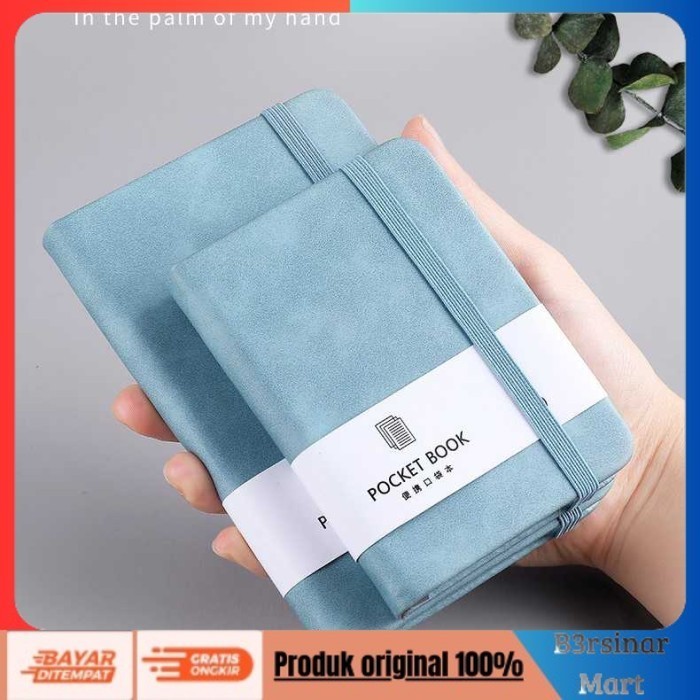 

[KUALITAS TERBAIK] Buku Catatan Harian Taff Notebook with Strap Ledger Pen Holder - Biru Muda, A5