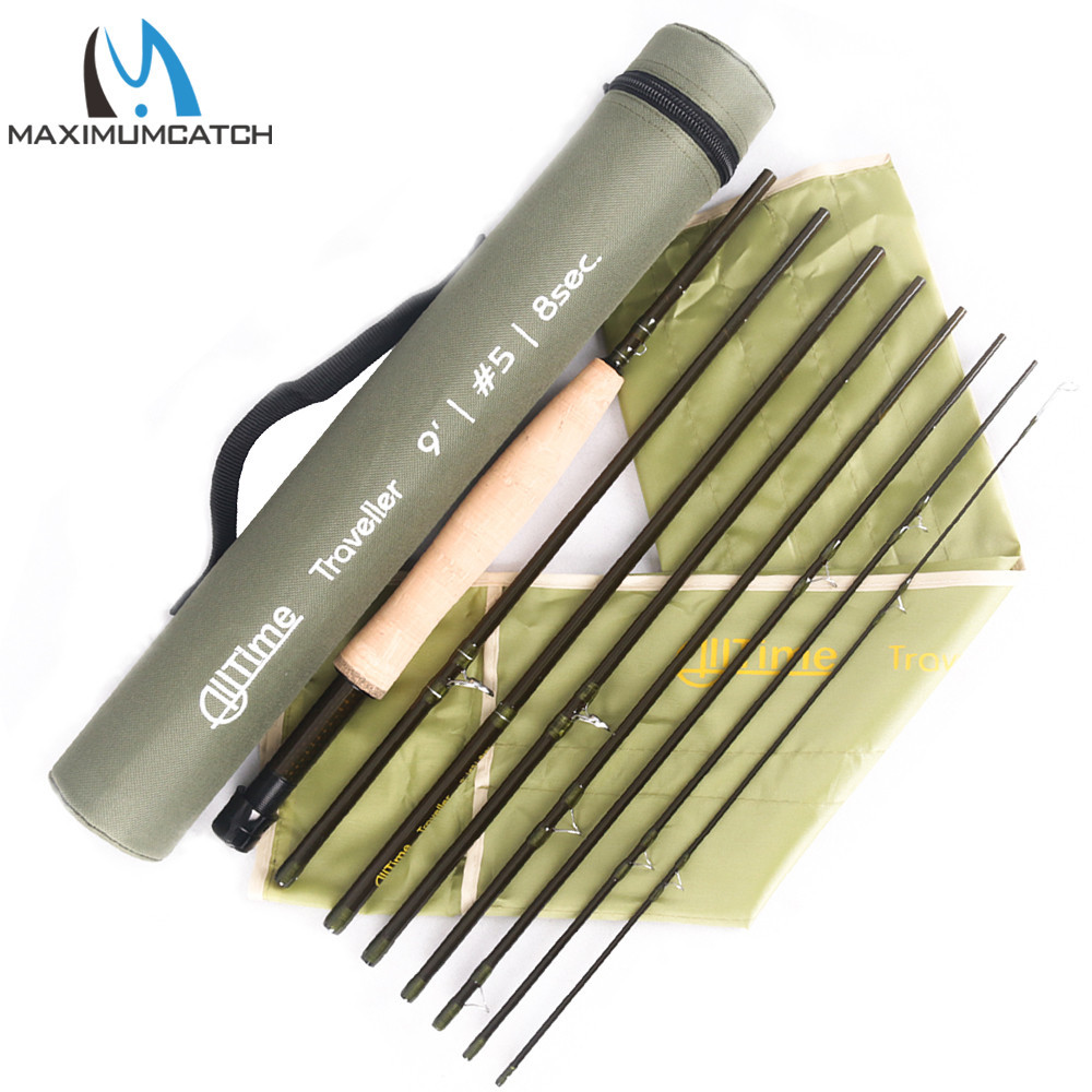 Maximumcatch Travel Fly Fishing Rod With 43cm Coudura Rod Tube 8 Sections Pure 30T Carbon Fiber Mode