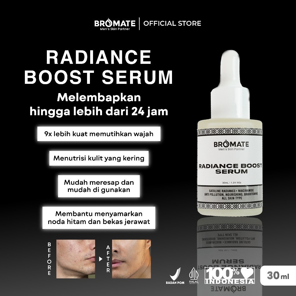 Serum Pria Mencerahkan Wajah untuk kulit berjerawat dan berminyak