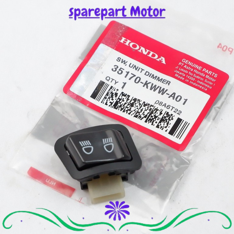 Tombol Lampu DIM KWW Honda Beat FI / Vario 125 FI / Vario 110 FI / Revo sparepart motor