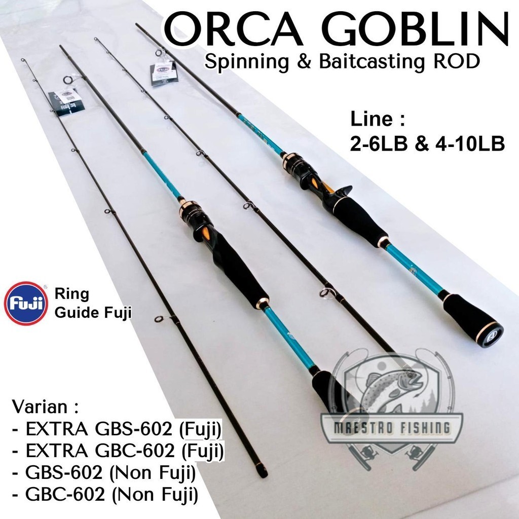 Orca Goblin Extra 602 PE 2-6lb Dan 4-10lb Joran Spinning Baitcasting Ultralight Carbon Hollow Ring G
