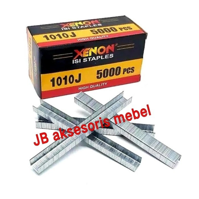 

ISI STAPLES TEMBAK ANGIN MANUAL U KOTAK 1010J Merk XENON / REFILL PAKU STEPLES STAPLER GUN TACKER JOK MOTOR 10 mm 5000pcs XENON