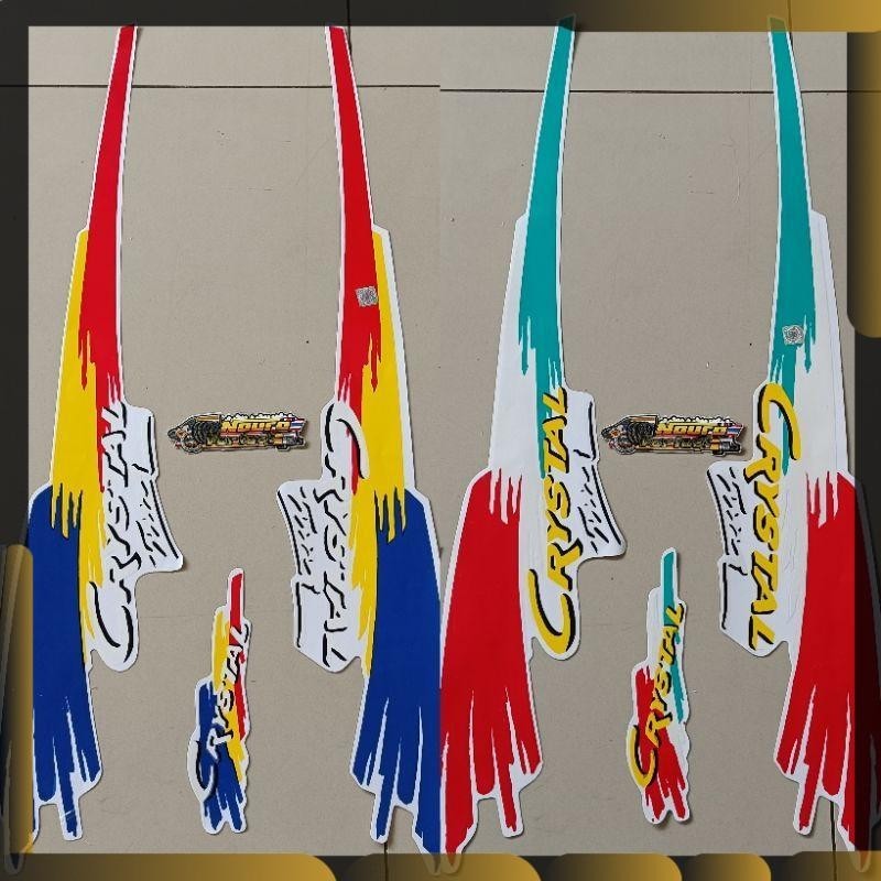 Striping Suzuki crystal tune 1994 stiker motor