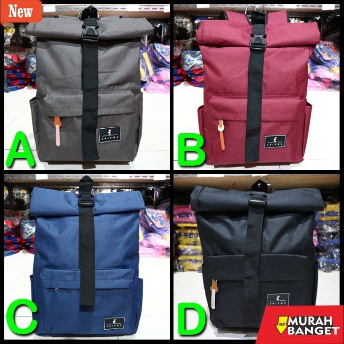 tas ransel wanita shopee OBRAL DISKON PROMO Tas Ransel Rolltop Distro Gaul Sekolah Kuliah Kerja Mura