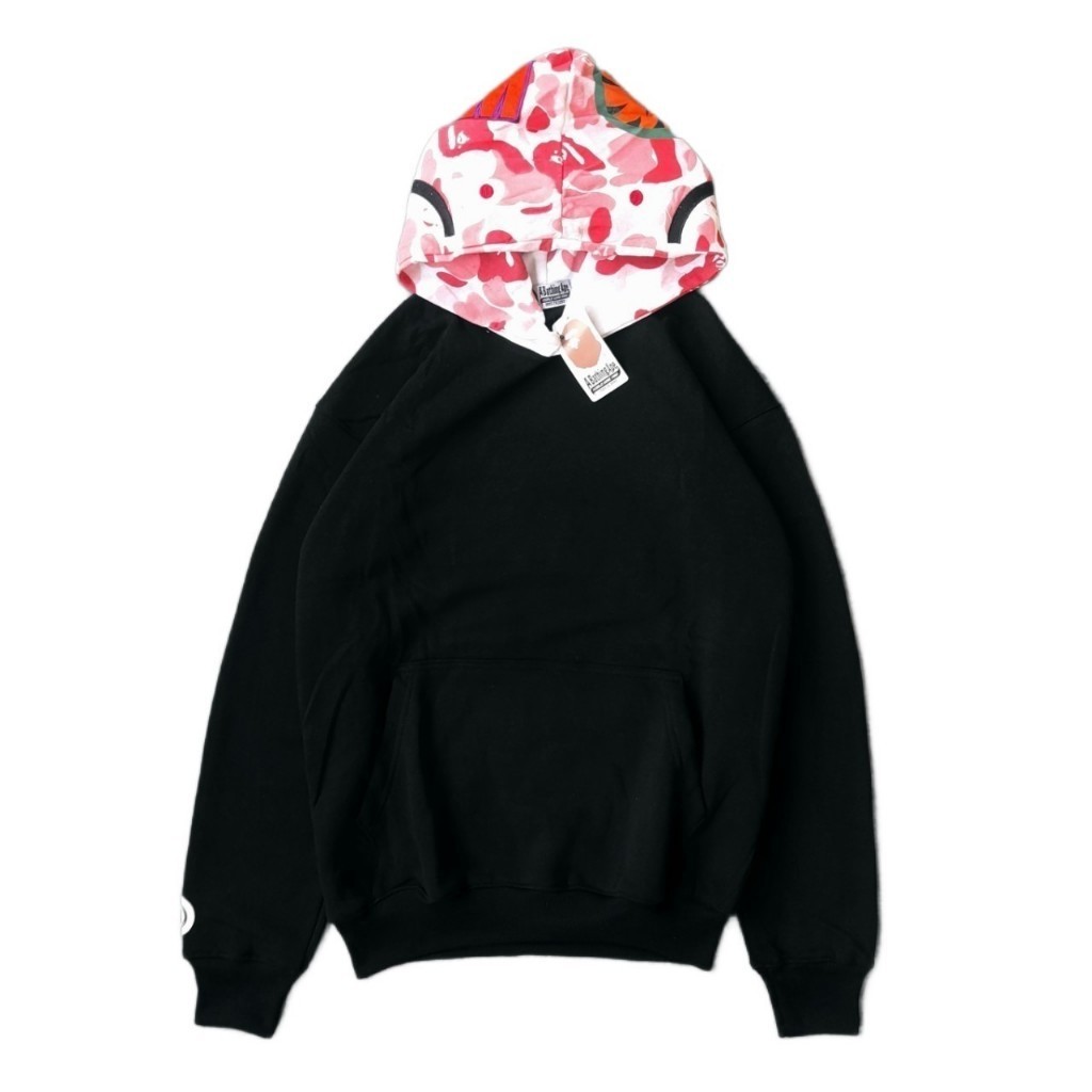 JAKET SWEATER HOODIE BAPE A BATHING APE SHARK WGM CAMO PINK ON HOOD