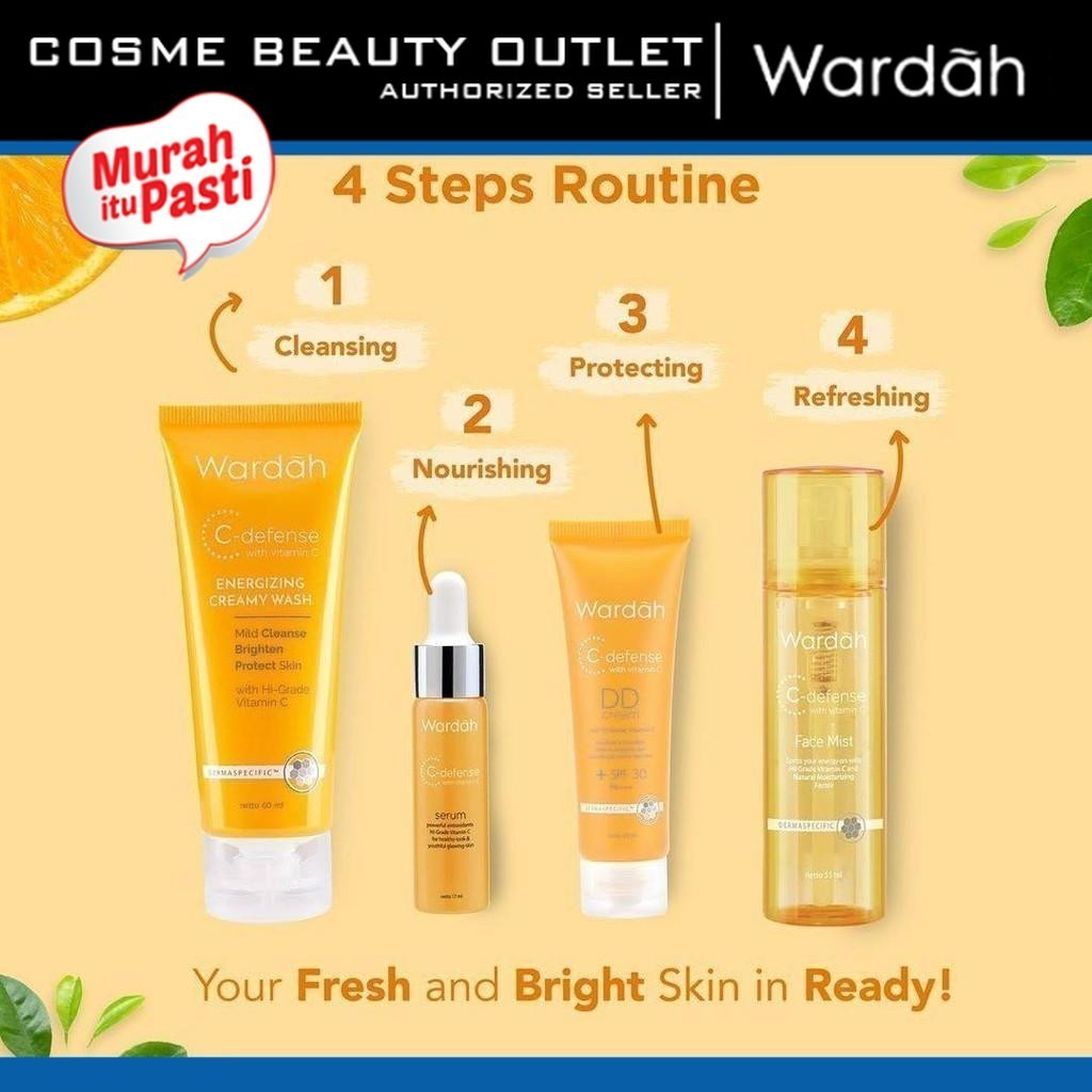 ( PROMO ) Wardah C Defense Series Skin Care  Cream Face Wash Mist Serum Sleeping Mask