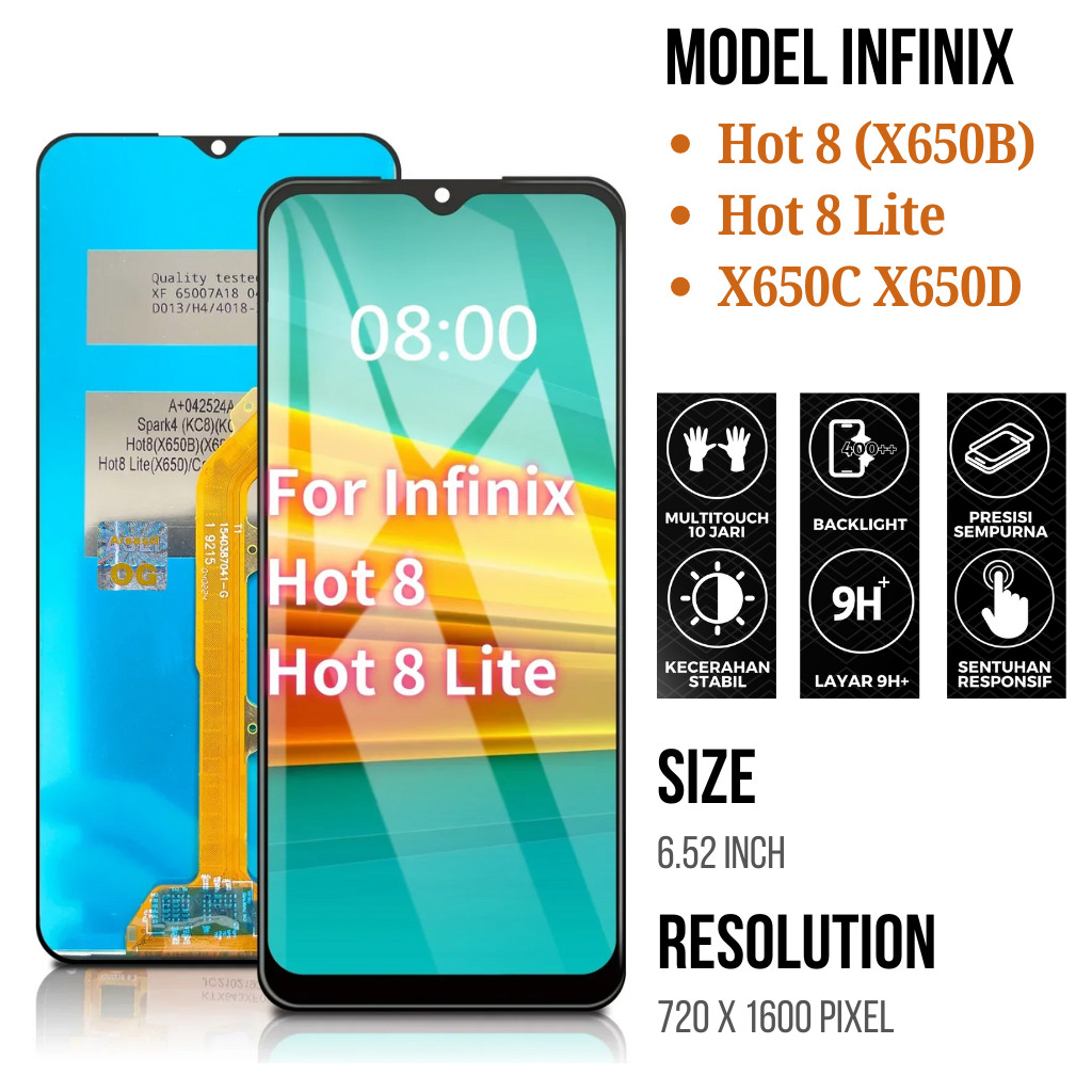 X650 LCD TS Infinix Hot 8 - Infinix Hot 8 Lite X650C X650B
