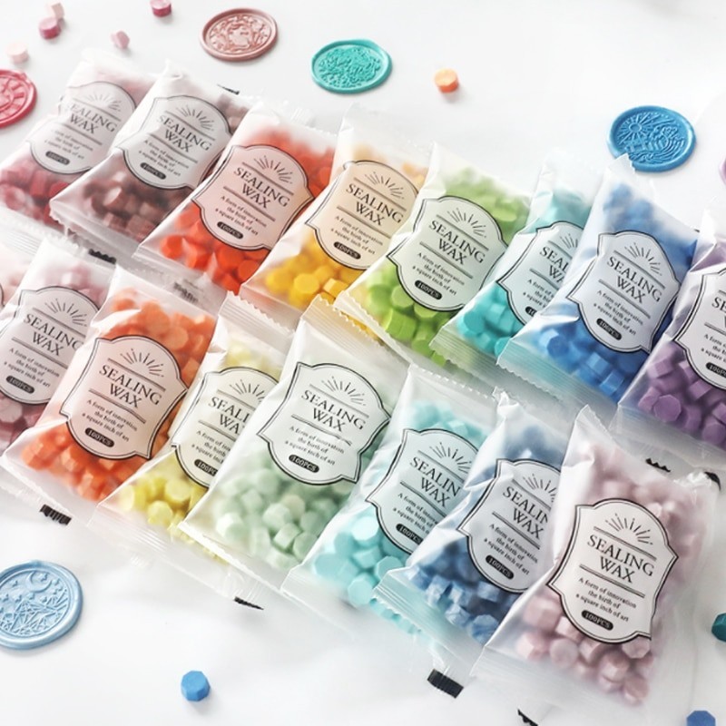 

100pcs Macaron Color Sealing Wax Multicolor Wax Seal Beads Diy Lovers Craft Wedding Invitation Envelop Gift Wrapping