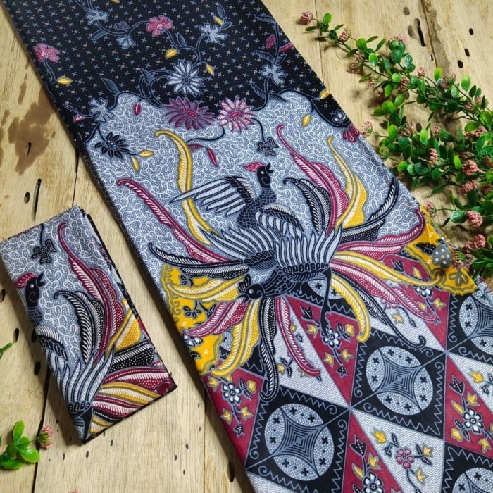 Kain Batik Motif Mandala ( Hitam - Merah - Kuning - Biru - Tosca ) z1