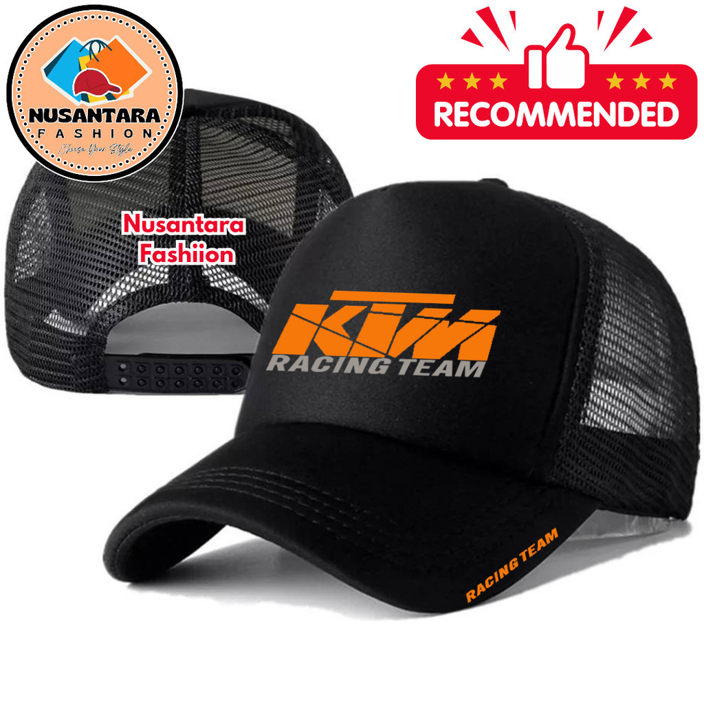 Nusantara Fashiion Topi Trucker KTM RACING - Topi Distro KTM RACING Logo - Topi KTM RACING Premium -