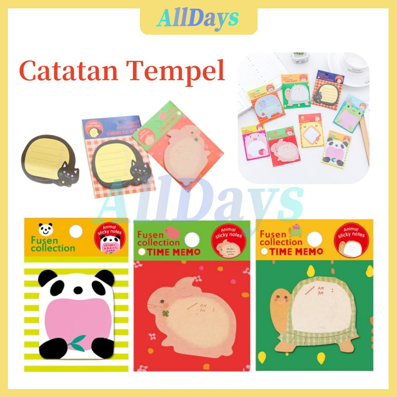 

Sticky Notes Memo Animal / Kertas Memo Karakter Stationary / Catatan Memo Tempel Motif lucu