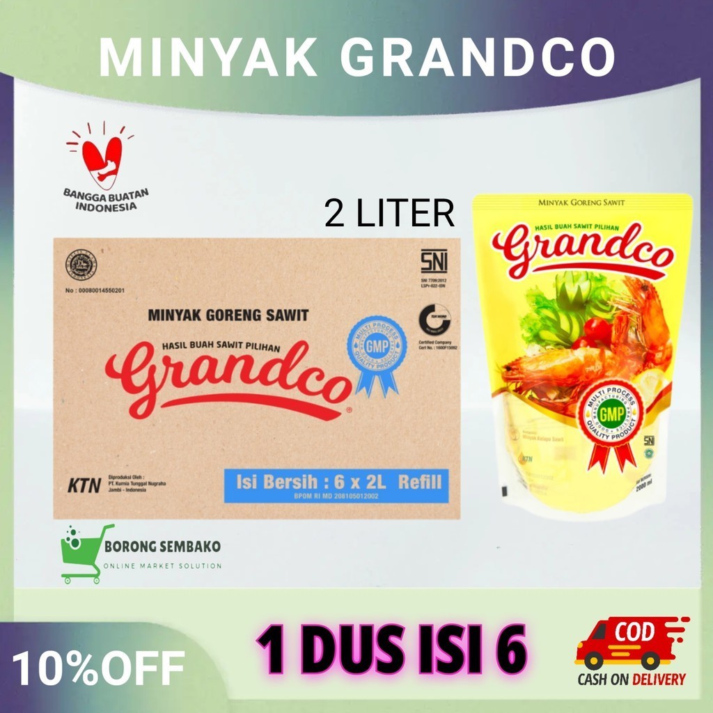 

Minyak Goreng Grandco 2 Liter 1 Dus