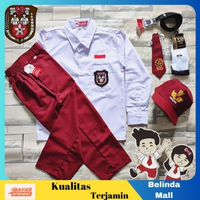 

⭐KUALITAS TERBAIK⭐ setelan seragam sekolah merah putih anak SD laki" panjangpanjang merah putih, kelas 6 Terlaris