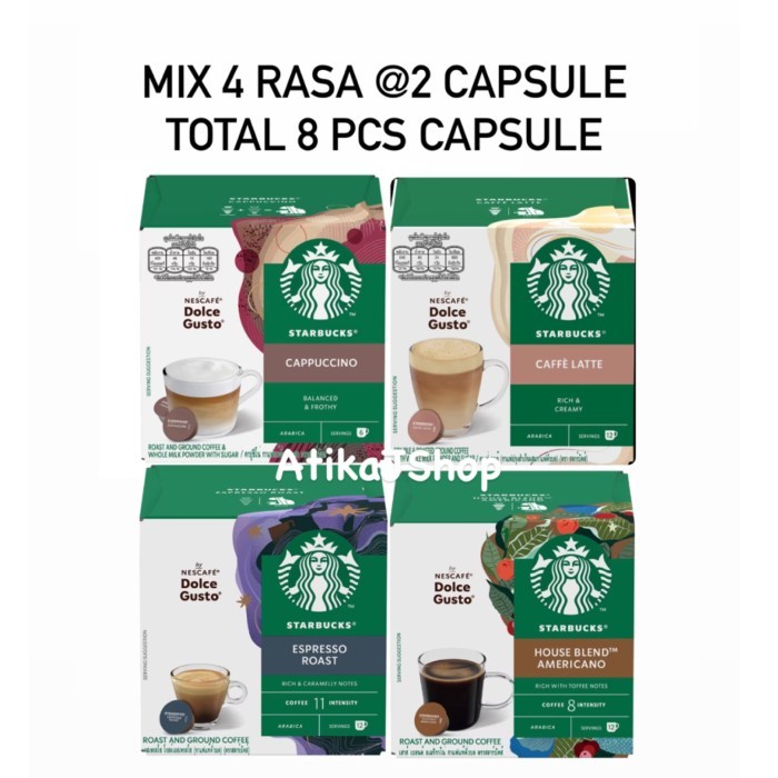 

Nescafe Dolce Gusto NDG Starbucks Coffee Capsule - Mix 4 Rasa