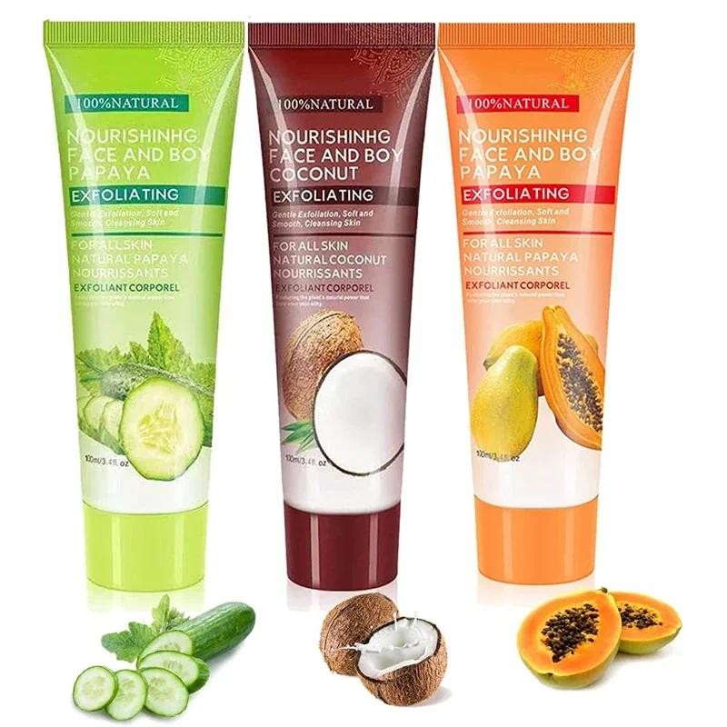 100ml Natural Papaya Exfoliating Cream Scrub Peeling Gel Face Cream Face Body Skin Care Body Moistur