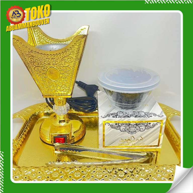 Mabkhara Elektrik Lengkap | Buhur Arab Paket Komplit Dupa Asli Premium Tempat Bukhur Mewah Premium |