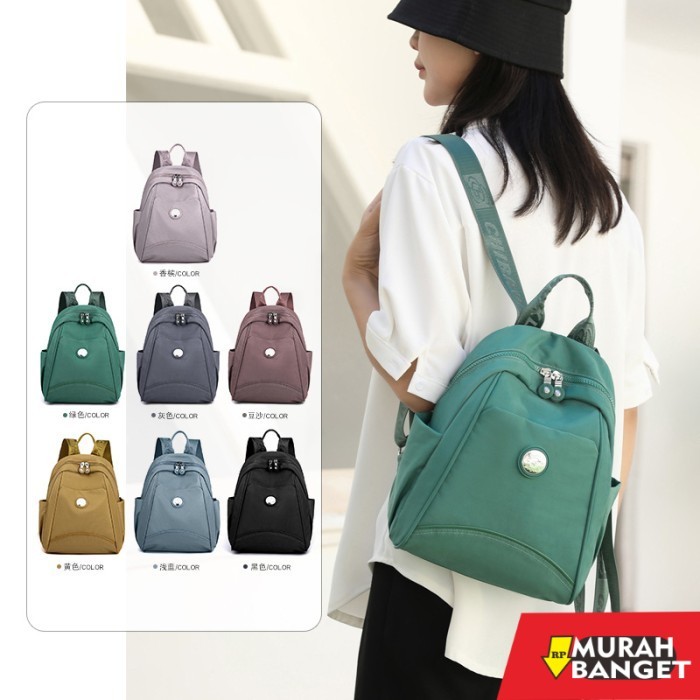 tas ransel wanita import Tas original - Tas ransel Chibao 1234 nilon waterproof ransel wanita - lila