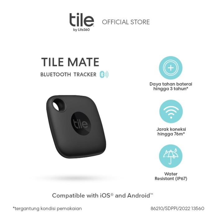 [[Govava_id]] Tile Mate - Bluetooth Tracker / Pelacak Pintar - Hitam