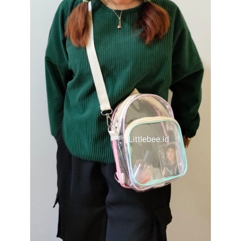 Tas selempang PVC transparan/Tas gendong /tas konser