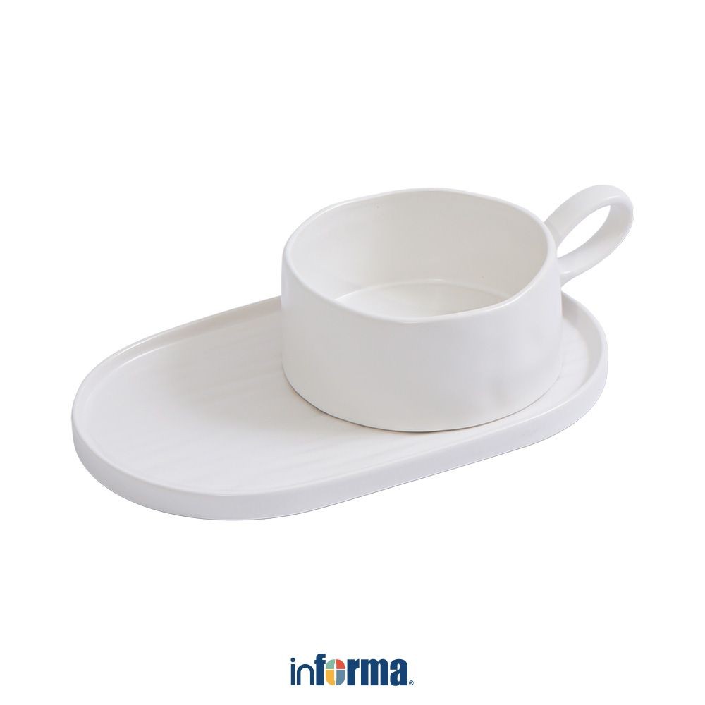 Informa Appetite 550 ml Set 2 pcs Chloe Mangkuk - Putih Mangkok Makanan Food Grade Wadah Hidangan Bo