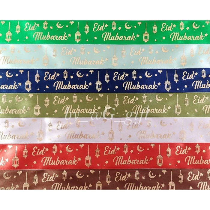 

Pita Idul Fitri - Satin Emboss Emas ; Lebar 3.8 cm ; Mix Colours A