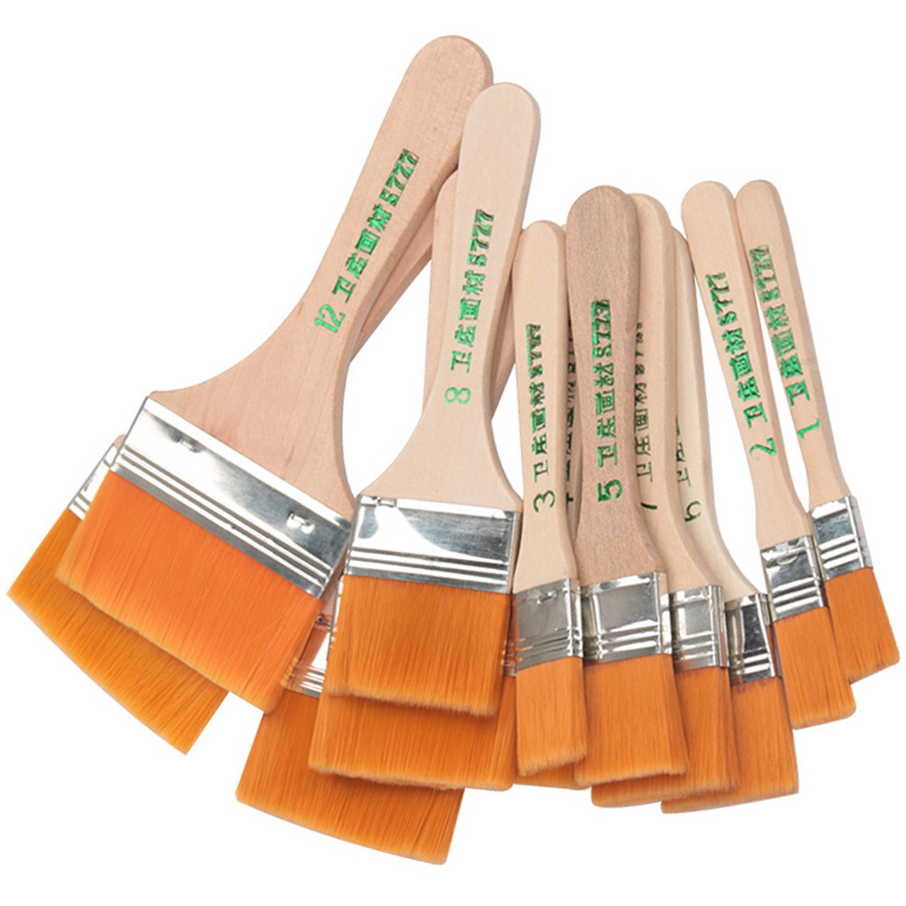 

Nylon Paint Brush Different Size Wooden Handle Watercolor Brushes High Quality For Acrylic Oil Painting School Art Supplies