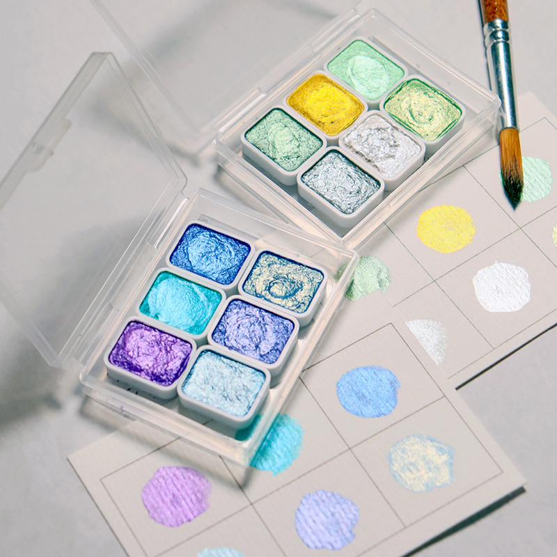 

1ml Pearl Series Manual Solid Watercolor Paint Set Art Nail Painting Decorative Watercolor Painting Creation Art Supplie