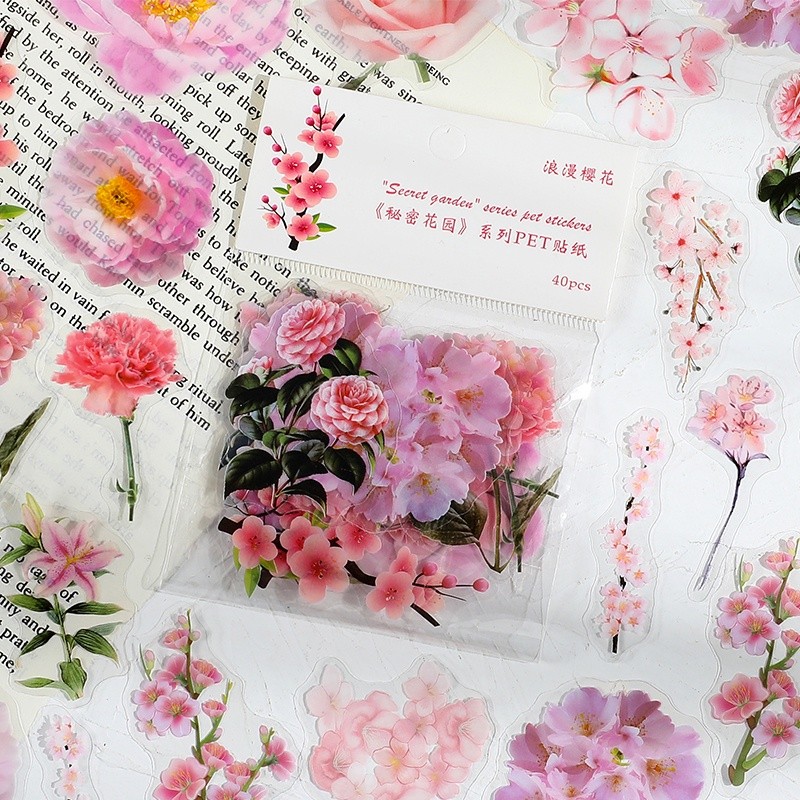

40pcs label Seri Secret Garden Untuk Dekorasi Diary DIY
