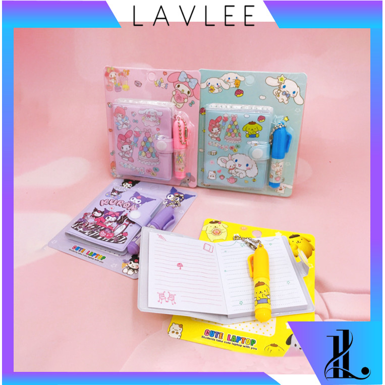 

LAVLEE - S6146 Cute Mini Note Book 2 in 1 / Set Memo Diary Motif / Mini Klip Note Book and Pen / Buku Diary Kancing