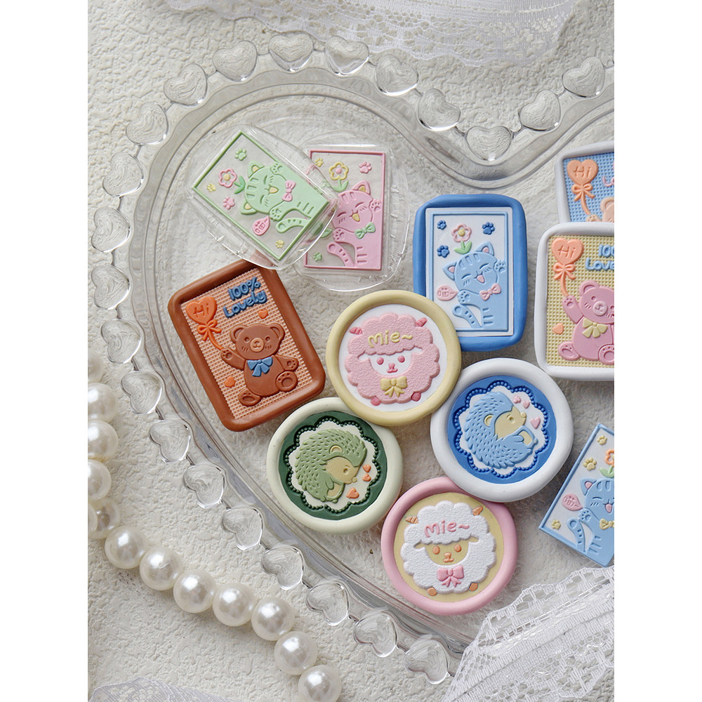 

Wax Paint Seal Stamp Animals/Cute/Cartoon/Hedgehog/Bear Pattern Copper Head Envelopes Wedding Invitations Scrapbooking Gift