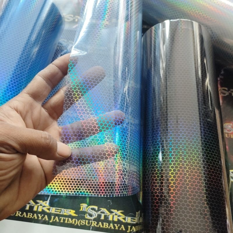 stiker skotlet sarang tawon Skotlet Hybrid hologram sarang tawon transparan tembus