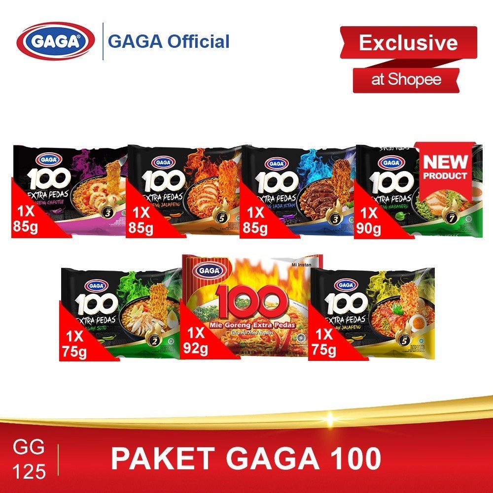 

Gaga 100 Extra Pedas Mie Kuah Goreng Jalapeno Habanero 5pcs pusat grosir murah meriah