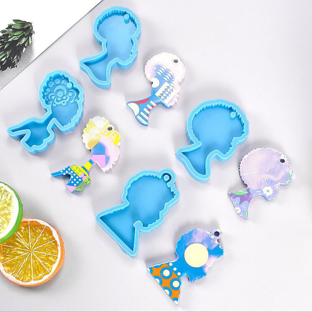 

1pcs DIY African Women Silicone Resin Mold Keychain Innovative Women Head Epoxy for DIY Jewelry Making Resin Casting Molds