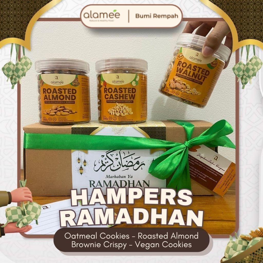 

ALAMEE Hampers Ramadhan Kacang Almond Cookies Parcel Lebaran Idul Fitri Gift Kado Hadiah Kue Kering Bumi Rempah