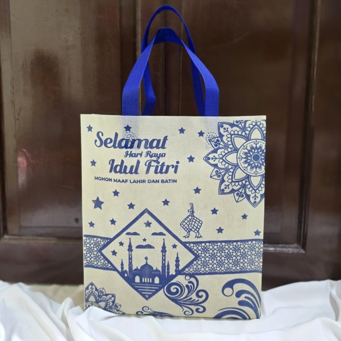 

Tas Goodiebag Spunbond Lebaran Idul Fitri 30x40 - Cream, 30x40 2 sisi