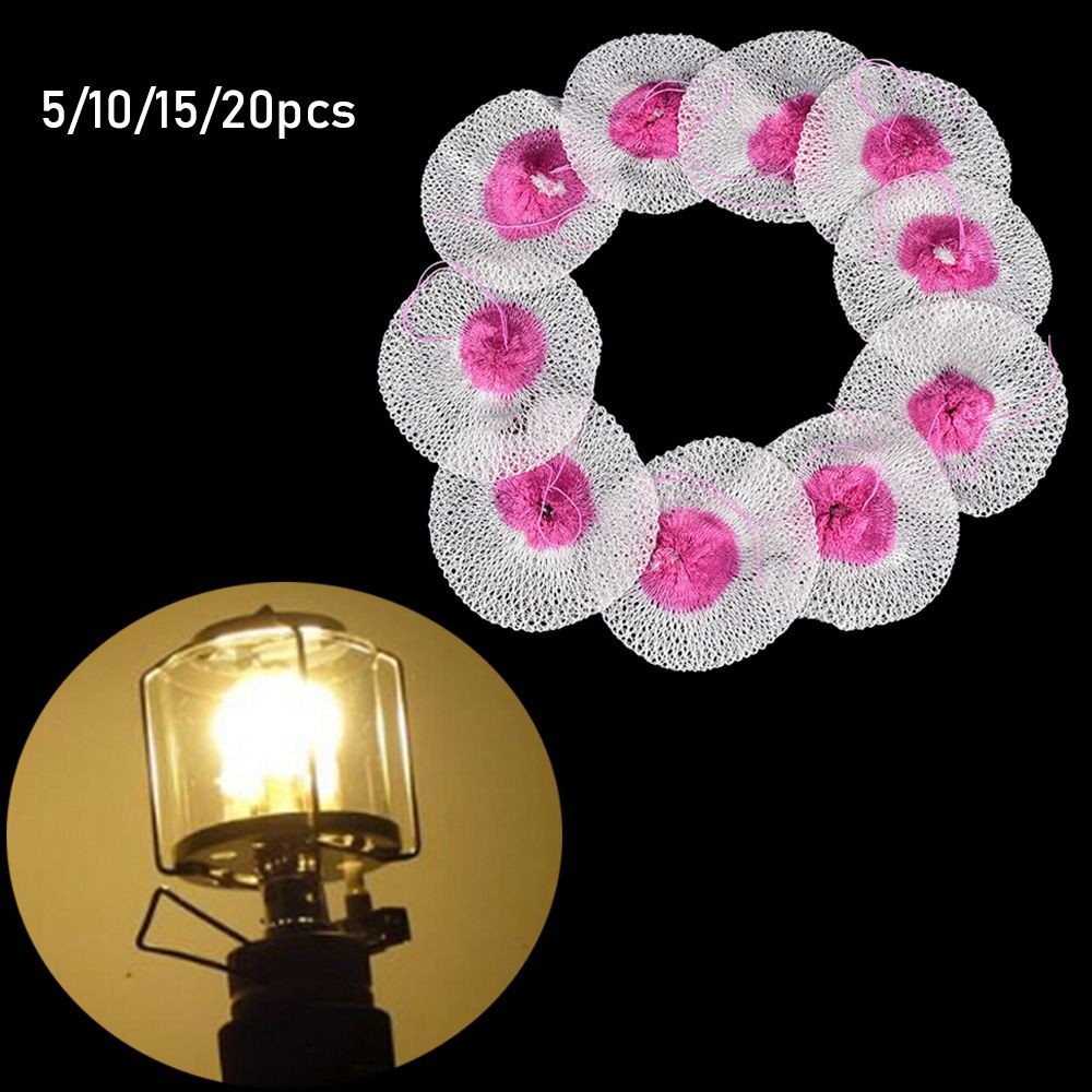 5/10/15/20Pcs Durable Gauze Mesh Camping Gas Lantern Mantles Spare Parts Non-Polluting Light Lamp Co