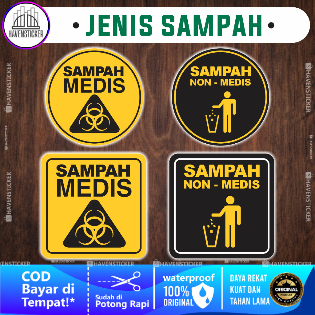 

Stiker Sampah Medis & Non Medis Laminasi Kilat