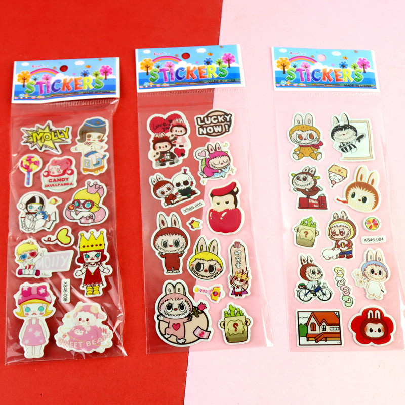 

【COD❤️】Stiker Gelembung LABUBU Stiker Anak Stiker 3D Stiker Hadiah Kartun -VDY