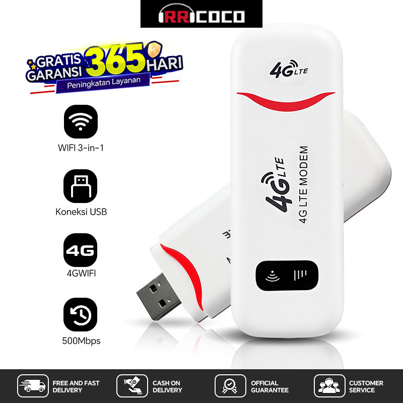 RRCOCO Modem WIFI Nirkabel Walkman 4G Modem WiFi 4G Wingle USB Mifi 500Mbps 1800MHz